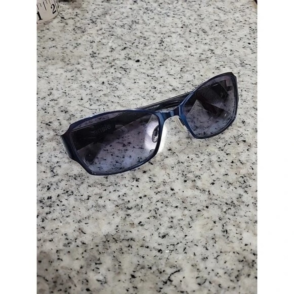Kensie Vintage Blue Metallic Geometric Mosaic Design Butterfly Wrap Sunglasses